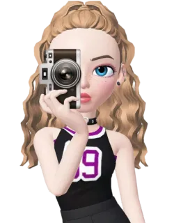 📸 52928f2f 卡通, Zepeto, 相机, 自拍, 女孩, 肖像 telegram sticker