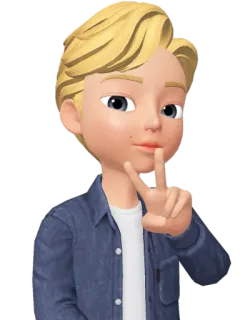 ✌️ 53d9756f 卡通, 和平标志, 头像, 男孩, 表情符号 telegram sticker