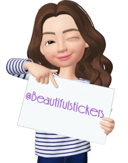 ✍ 57aa85b5 @Beautifulstickers 贴纸, 女人, 指着, 名字 telegram sticker