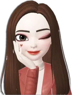 😉 ae72809a 头像, 女人, 眨眼, 数字艺术, 心, 女性 telegram sticker