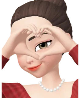 😍 d62ea654 卡通, 女人, 心, 爱, 肖像, 女孩, 黑发 telegram sticker