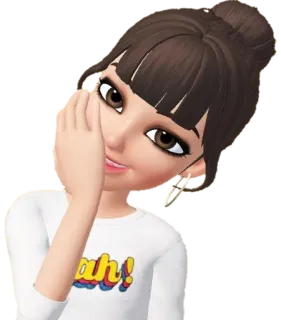 😊 ef031943 Ooh! 卡通, 角色, 女人, 棕发, 哦, 问候 telegram sticker