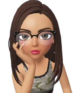 🤔 f129019e 卡通, 女人, 眼镜, 思考, 无聊, 女性, 棕发 telegram sticker