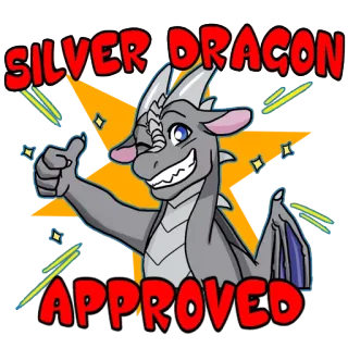 👍 2234c2af SILVER DRAGON APPROVED dragon, silver, approve, thumbs up, cartoon, fantasy telegram sticker