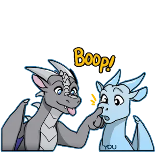 😜 27633205 Boop! dragon, boop, cute, cartoon, fantasy, sticker telegram sticker