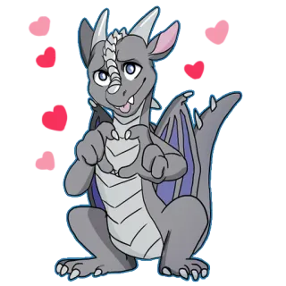 ❤ 6716c593 dragon, cute, heart, love, fantasy, cartoon telegram sticker