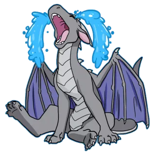 😭 8e312984 dragon, crying, sad, cartoon, tears, fantasy, animal telegram sticker