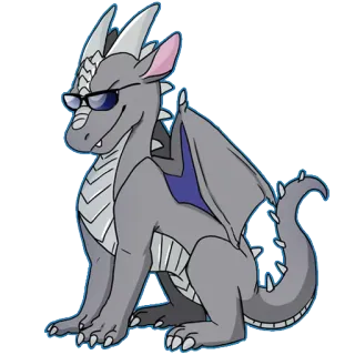 😎 a6a0354a dragon, cartoon, sunglasses, animal, cool telegram sticker