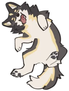 🐺 0f351eb4 pies, zwierzę, kreskówka, śpiący, słodki, zrelaksowany, zwierzak telegram sticker