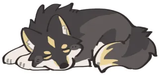 🐺 3460eb66 pies, śpiący, zwierzę, kreskówka, słodki, zrelaksowany telegram sticker