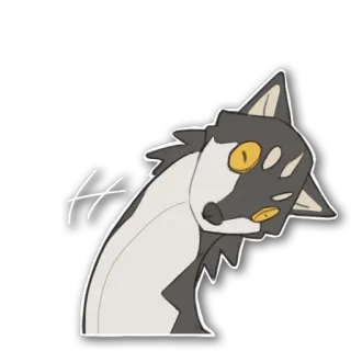 🕺 6a703b13 H Kreskówka, Zwierzę, Pies, Wilk, Pozdrowienie telegram sticker