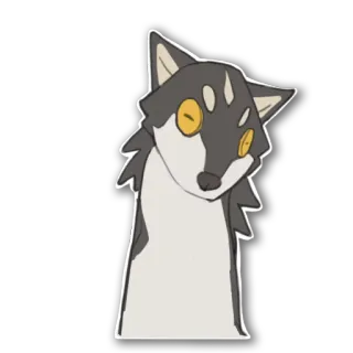 🕺 891678be wilk, zwierzę, naklejka, kreskówka, futrzak telegram sticker