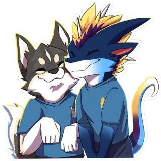 😘 a6dc05d5 Furry, Zwierzę, Kreskówka, Przyjaźń, Słodkie, Naklejka, Antropomorficzne telegram sticker