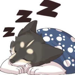 😴 b406ffe6 pies, śpiący, zwierzę, słodki, śpiący, zz, koc, relaksujący telegram sticker