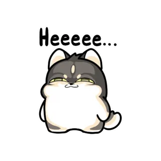 😬 e9c2c1eb Heeeee... pies, słodki, zwierzę, husky, kreskówka, naklejka telegram sticker