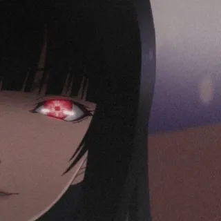 🖤 5289bbaa anime, dziewczyna, czerwone oczy, czarne włosy, ciemny, naklejka telegram sticker