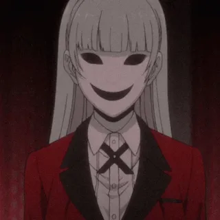 🖤 b2c0e492 Anime, Kakegurui, Straszny, Przerażający, Yandere, Dziewczyna, Uśmiech telegram sticker