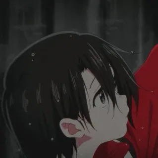 🖤 b752ed40 Anime, Chłopak, Portret, Ilustracja, Kreskówka, Czarne włosy telegram sticker