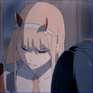 💔 269f3320 Zero Two Darling in the Franxx anime, zero two, darling in the franxx, cornes whatsapp sticker