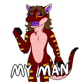 ✊ 01512e63 MY MAN Furry, Antropomorfik, Dinosaurus, Hewan, Kartun whatsapp sticker