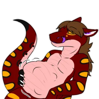 😋 21d874cb Furry, Anthro, Reptil, Kartun, Stiker whatsapp sticker