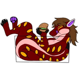 🍔 356fbb99 kartun, binatang, burger, makanan whatsapp sticker