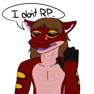 ❌ 417e300c I don't RP. Furry, Antropomorfik, Binatang, Reptil, Kartun whatsapp sticker