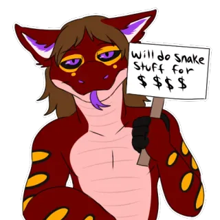 🐍 4682b4c8 Will do Snake Stuff for $$$$$ ular, furry, binatang, dolar, tanda whatsapp sticker