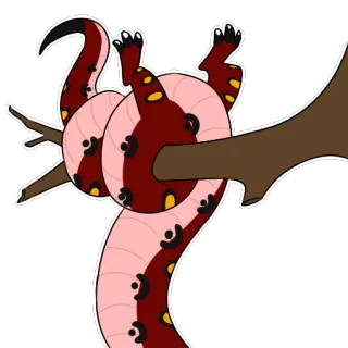 🐍 508275a2 ular, hewan, kartun, lucu, cabang, reptil whatsapp sticker