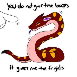 🐍 902dd9e1 You do not give the boops it gives me the frights ular, boops, menakutkan, kartun, binatang, reptil whatsapp sticker