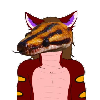 🐍 a34cee47 ular, antro, furry, hewan, hibrida whatsapp sticker