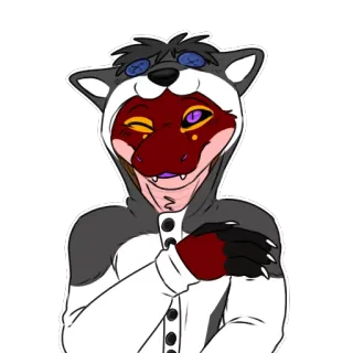 ❤ b32a6b54 Furry, Anthro, Binatang, Kigurumi, Kartun whatsapp sticker