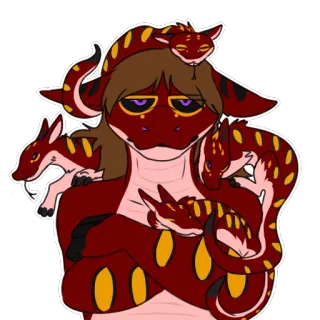 👶 b58d5855 Furry, Ular, Antropomorfik, Reptil, Karakter, Monster whatsapp sticker