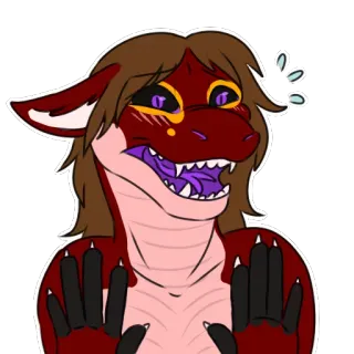 😅 c0ca255f Furry, Anthro, Kadal, Naga, Kartun, Karakter whatsapp sticker