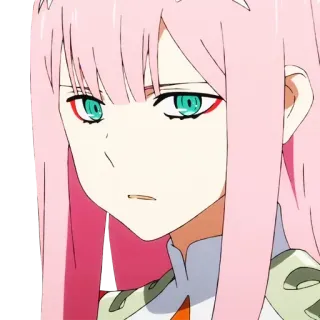 😧 4eeddeca Zero Two Darling in the Franxx アニメ, ゼロツー, ダーリン・イン・ザ・フランキス, ピンク髪, アニメガール telegram sticker