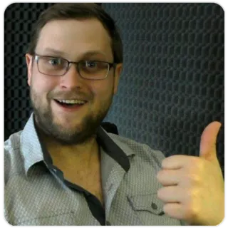 👍 039fe56e pria, jempol ke atas, positif, kacamata, senang telegram sticker