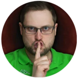 🤫 bc65a8c6 orang, diam, gestur, jari, kacamata, pria telegram sticker