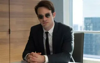 😐 5ef7ffd4 Matt Murdock Daredevil man, suit, sunglasses, office, lawyer, Daredevil, Marvel, character telegram sticker