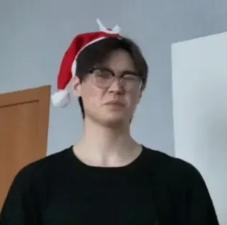 🎅 f522a55c natal, topi, kacamata, pria, potret whatsapp sticker