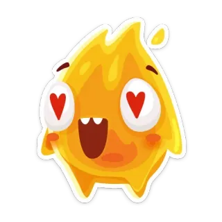 😍 044b9fb1 表情符号, 爱, 卡通, 角色, 可爱, 火, 爱心眼 telegram sticker