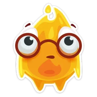 🤓 2084decd 贴纸, 卡通, 黄色, 人物, 眼镜, 眼睛 telegram sticker
