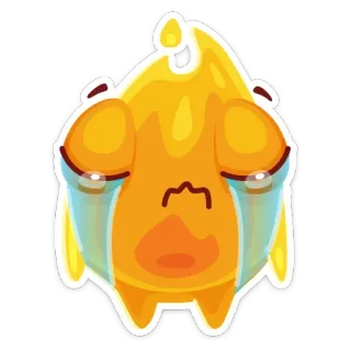 😭 45af3155 黏液, 哭泣, 悲伤, 黄色, 卡通, 水滴, 角色 telegram sticker