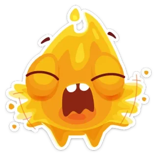 😡 4f2b4045 卡通, 打哈欠, 困, 累, 精疲力尽, 怪物 telegram sticker