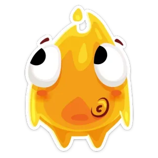 🙄 8d53d12a 怪物, 卡通, 可爱, 黄色, 角色, 斑点 telegram sticker