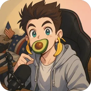 🫥 3b8343c6 мультфильм, еда, мальчик, авокадо, банан, портрет, американский флаг, подросток telegram sticker