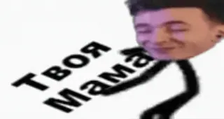 🌟 8a839da9 Твоя мама русский, мем, человечек, лицо, оскорбительный telegram sticker