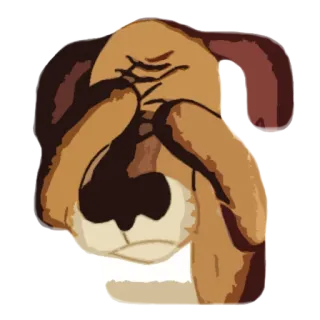 😶 84bce298 hond, verdrietig, cartoon, dier, schattig telegram sticker