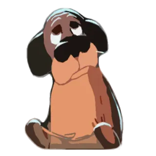 😣 90724dc6 hond, puppy, cartoon, verdrietig, dier telegram sticker