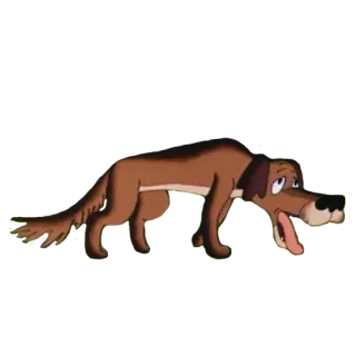 😵 e1e983a8 hond, cartoon, dier, bruin telegram sticker