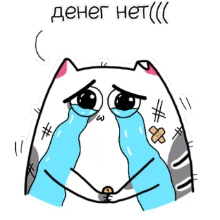 😭 2d6dbca4 денег нет(((( mèo, khóc, tiền, buồn, cháy túi, nghèo telegram sticker